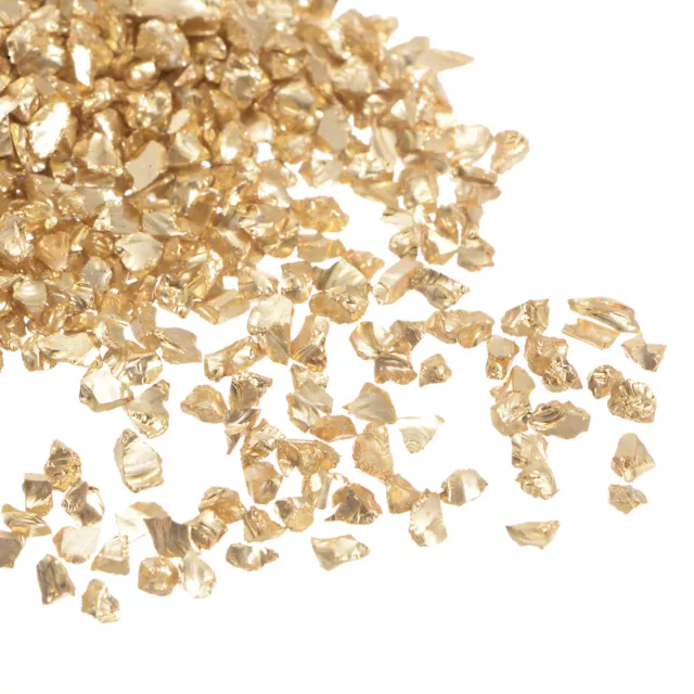 Concassés Verre Puces 100g 2mm-4mm Irregulier Métallique Paillettes Jaune Doré