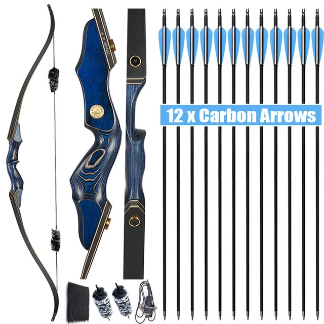 TOPARCHERY 60& ARCHERY Takedown Recurve Bow 3050lbs & 12X CARBON
