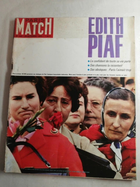 PARIS MATCH N°759 26/10/1963 Obsèques d'Edith Piaf Gide Jean Cocteau Maroc K44 EUR 3,50