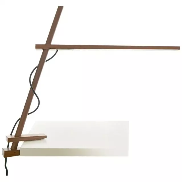 Pablo Designs - CLAMP LAMP - Solid Walnut , led table lamp, dimmable, New in box