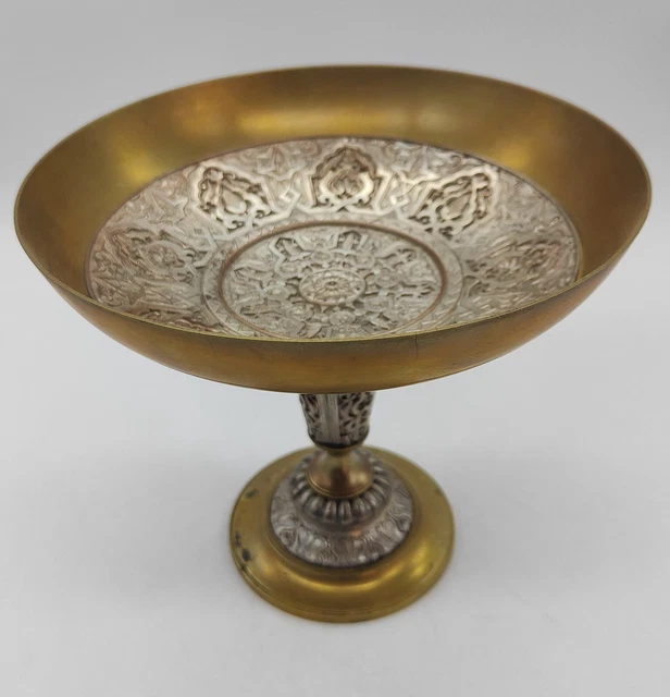 Ancienne Coupelle Sur Pied En Bronze, Objet Déco Vintage
