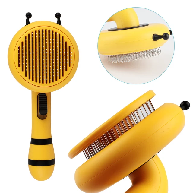 Dog Cat Comb Pet Hair Remover Grooming Massage Deshedding Self Cleaning Brush US 9