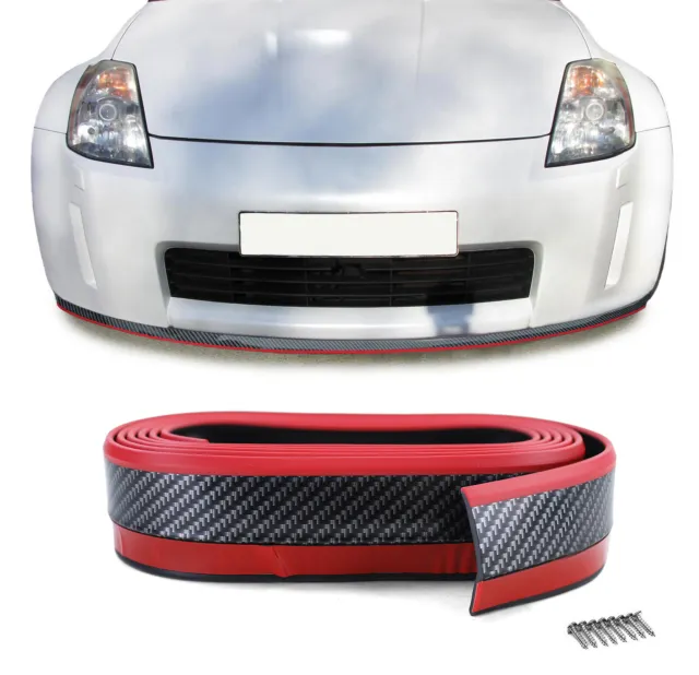 Front Spoiler Lippe universal flexibel 2,5mx5cm Carbon Optik rot