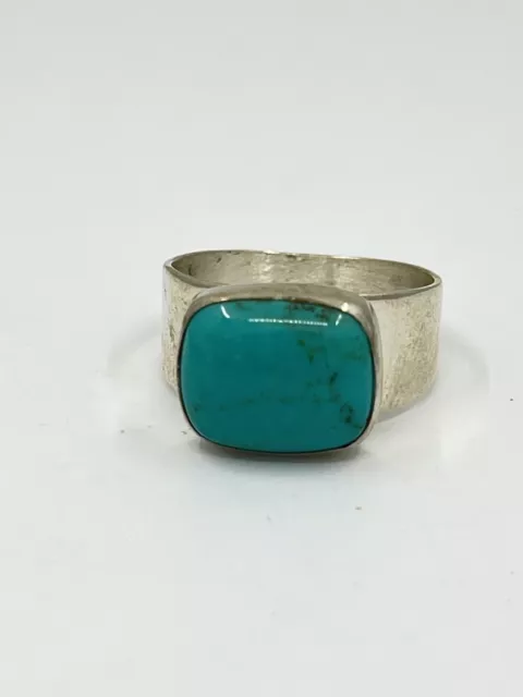 Jay King DTR Sterling Silver Turquoise Rectangle Ring Sz 9 6g