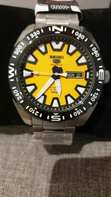 SEIKO 5 SPORTS SRP745K1 Yellow Stainless Steel Automatic Watch NOS 4R36 04V0 NEW 320.00 PicClick