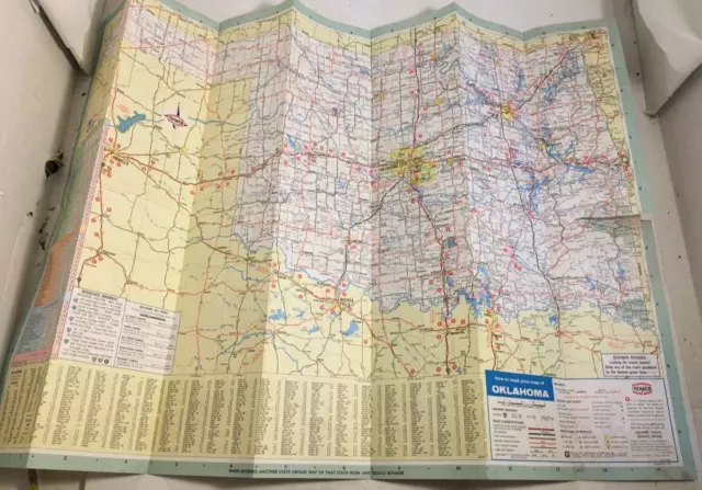 1973 Texaco Star Gas Station Oklahoma Road Map Travel 3