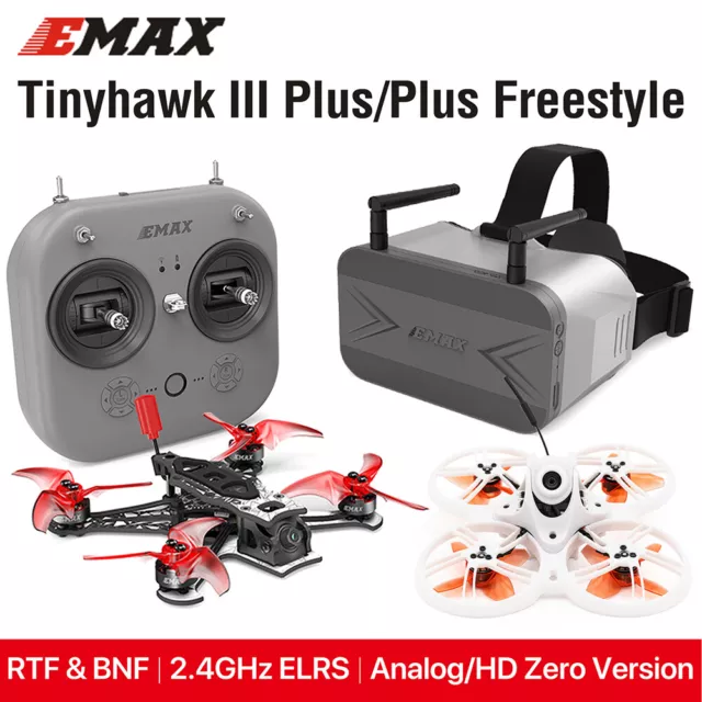 EMAX Tinyhawk III Plus Freestyle 2.4GHz FPV RC Racing Drone ELRS E8 Transmitter