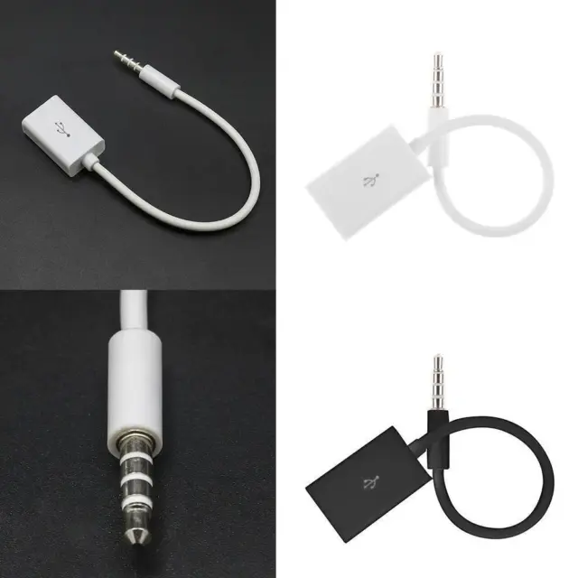 3.5mm Male Car AUX Audio Plug Jack To USB 2.0 Female O7G3 Converter FAST T1T1