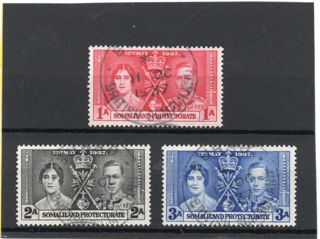 Somaliland GV1 1937 Coronation set sg 90-92 Used