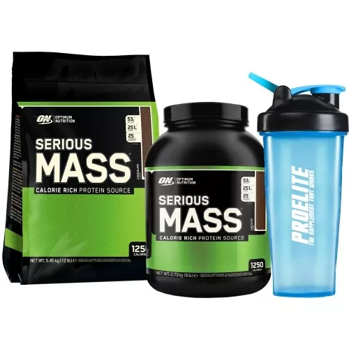 ON Optimum Nutrition Serious Mass 5.4kg  / 2.7kg Weight Gainer + FREE Shaker