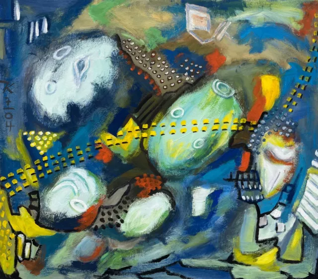 Técnica Mixta Composición Abstracta Dorothea Köster Fechado 2004