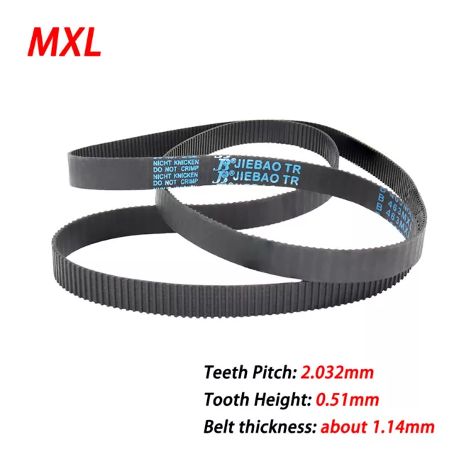 6mm Width MXL Rubber Timing Belt Closed Loop Pitch 2.032mm For Pulley, CNC 3D 3