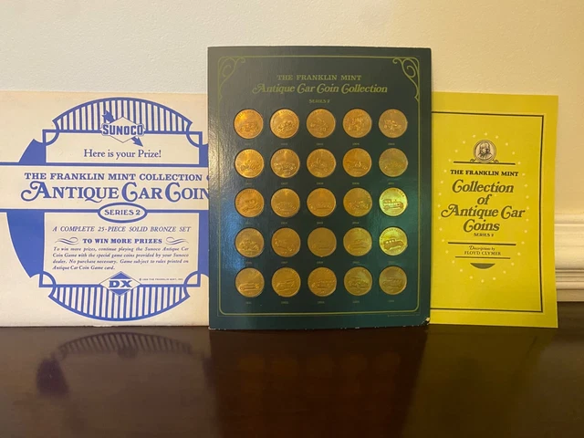 The Franklin Mint Antique Car Coin Collection In Frame Pre-Owned SERIES 2