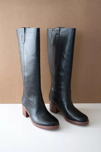 NINE WEST Hecee Black Knee High Boots Genuine Leather Size 11 New with Box