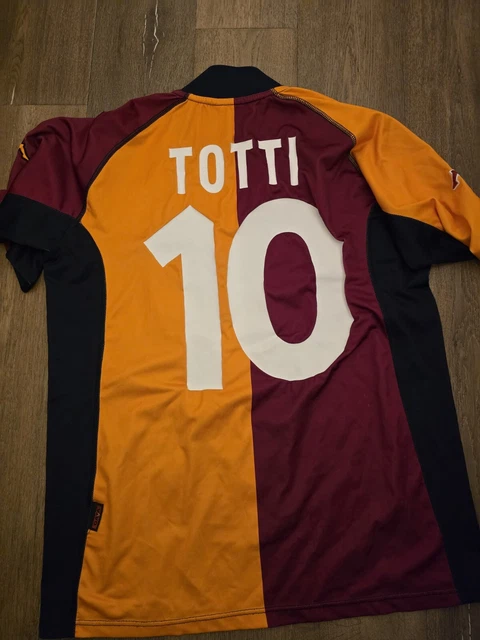 Maillot Vintage AS Roma Totti 2001-2002 - Kappa Assitalia Scudetto - Taille M - Neuf