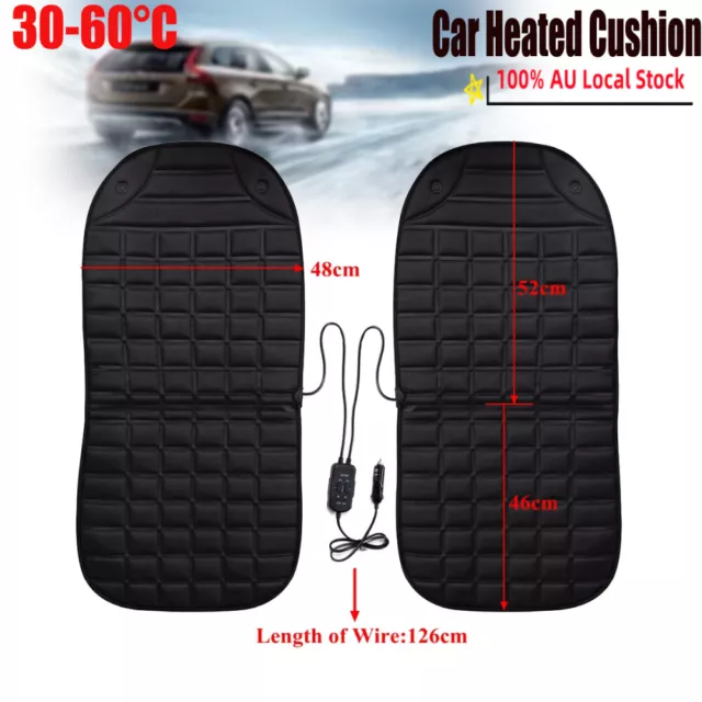 2Seats  Pair 12V Car Heated Seat Cover Cushion Warmer Heating Warming Pad Cover