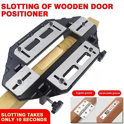 Wooden Door Hinge Jig Lock Guide Plate Router Bit Woodwork Slotting Locator.