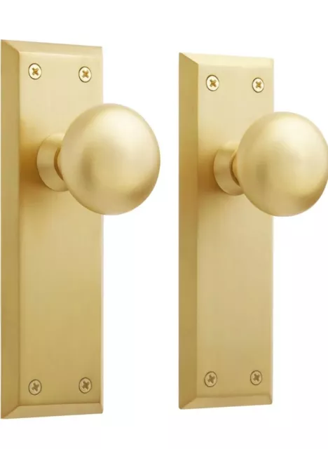 Signature Hardware Hubbard Solid Brass Dummy Set Door Knob Set