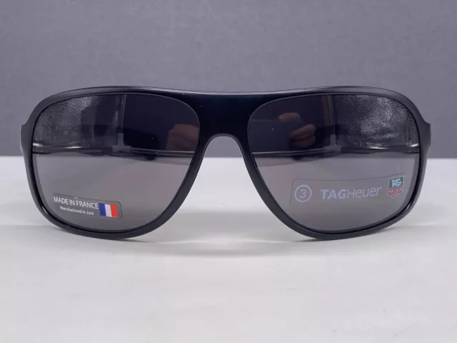 Tag Heuer Sonnenbrille Herren Schwarz TH 9303 Legend Oval Pilot Groß