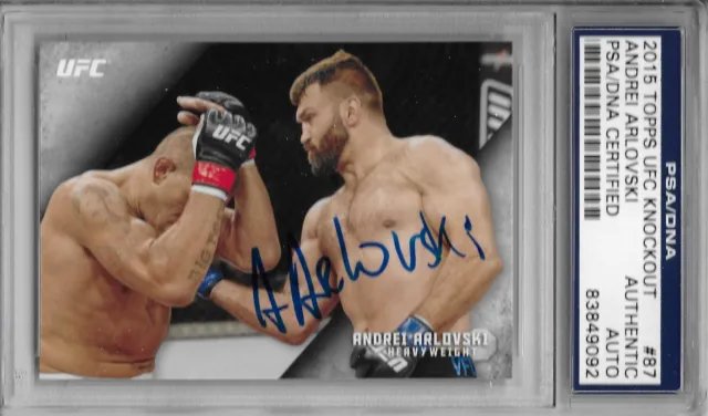 Andrei Arlovski Signed 2015 Topps UFC Knockout Card #87 PSA/DNA FULL Autograph 3