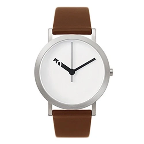 Montre Homme Normal Timepieces Extra Normal Grande - Quartz, Acier, Cadran Noir, Bracelet Cuir