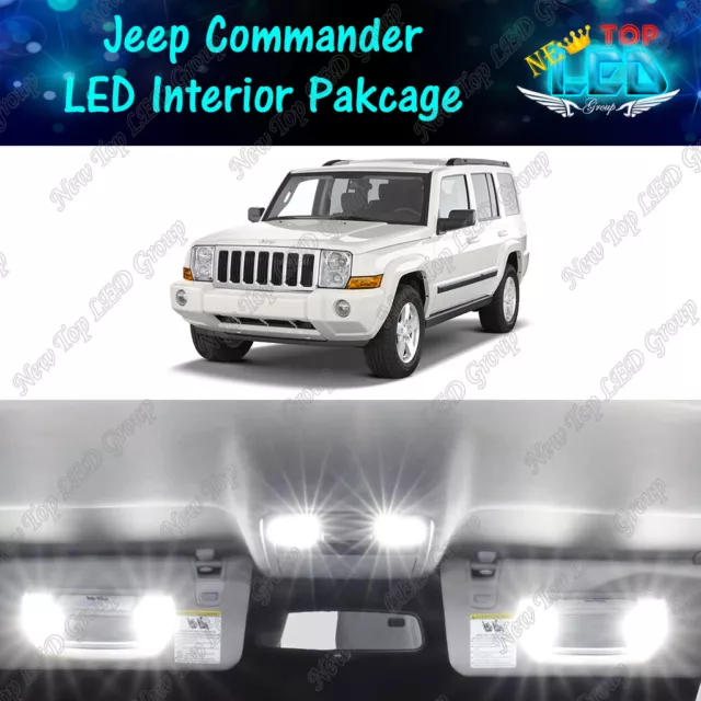 White LED Interior Lights Package Kit For 2006 - 2008 2009 2010 Jeep Commander