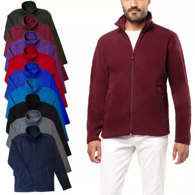 Kariban Mens Fleece Jacket Full Zip Up Heavy Outdoor Warm Polar Anti Pill Work
