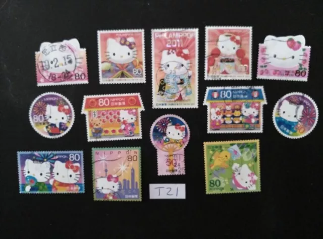 Hello Kitty Sanrio Little Twin Stars My Melody Francobolli Giapponesi Usati