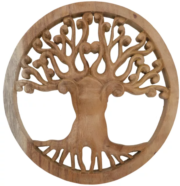 Geschnitztes Wandbild Deko Wandrelief Lebensbaum - Tree of life - 2*25*25 cm