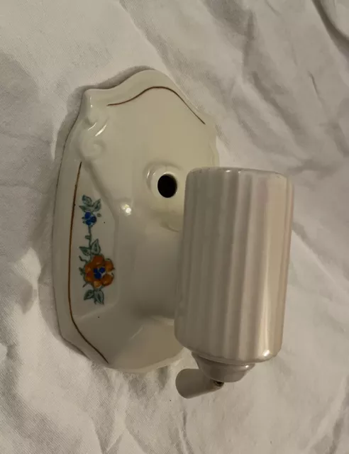 VINTAGE PORCELAIN FLORAL SCONCE 1930s 1940s Art Deco