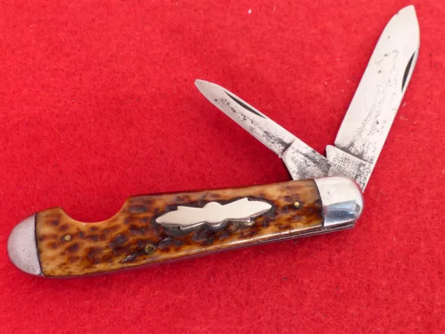 Camillus USA four line EZ open swell end 1941-45 bone knife
