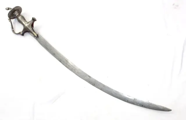 Sword Antique Damascus Steel Blade Silver Wire Work Handle 34 inch W 572