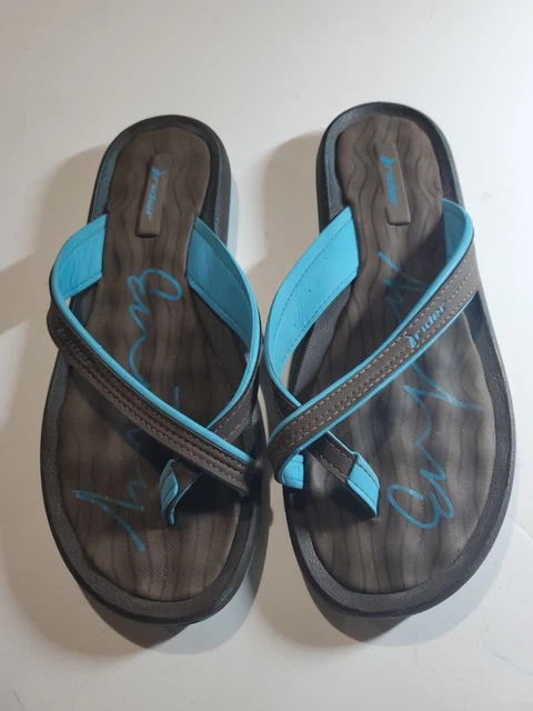 RIDER UNISEX SIZE 9 Flip Flops Yellow Gel On White Grendene Needs