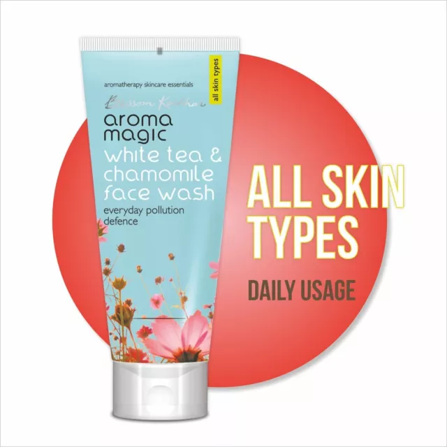 Aroma Magic White Tea & Chamomile Face Wash Everyday Pollution Defence - 100ml 2