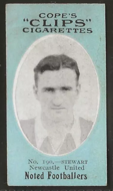 Cope-Copes Clips Noted Football 500 Back-#190- Newcastle United - Stewart