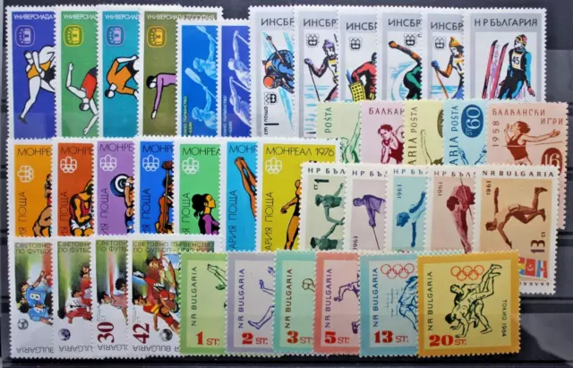 Bulgaria Sport 39 Francobolli nuovi differenti serie complete MNH** (C.2)