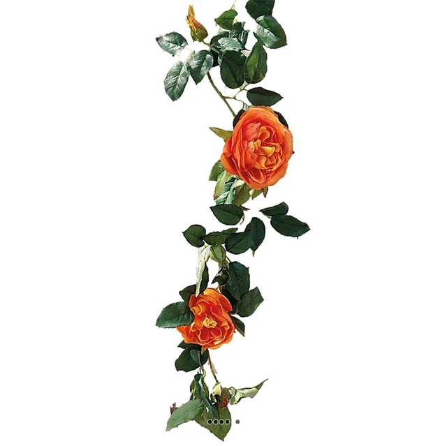 Guirlande de roses orange artificielles L 190 cm