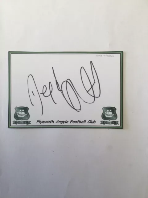 DEXTER  BLACKSTOCK ( Plymouth Argyle ) Signed Crested Card.