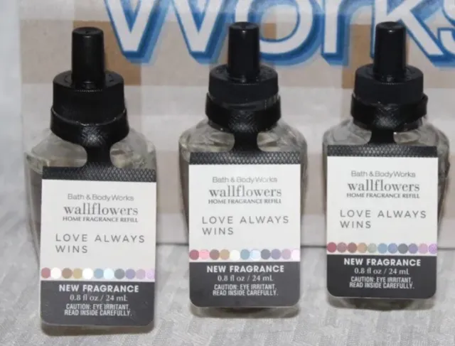 X 3 Bath & Body Works Wallflower Prise En Ampoule Recharges Amour Always Gagne