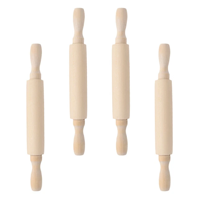 4 pz Spilla a rullo per pasta in legno strumenti per decorazione biscotti bastone per spaghetti