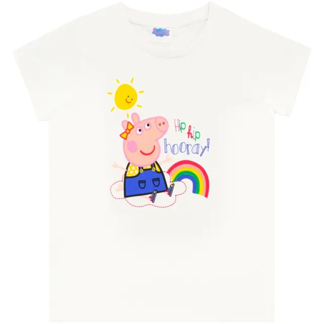 Peppa Pig T-Shirt Baby Kids Girls 18 24 Months 2 3 4 5 Years Top Tee Rainbow Sun