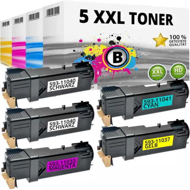 5x XXL TONER für DELL 2150 CDN 2150 CN 2155 CN 2155 CDN N51XP 769T5 8WNV5 NPDXG