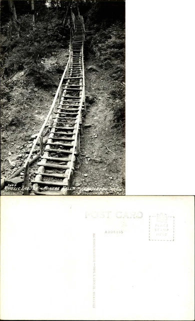 Shingleton Michigan RPPC Rustic Ladder Miners Falls