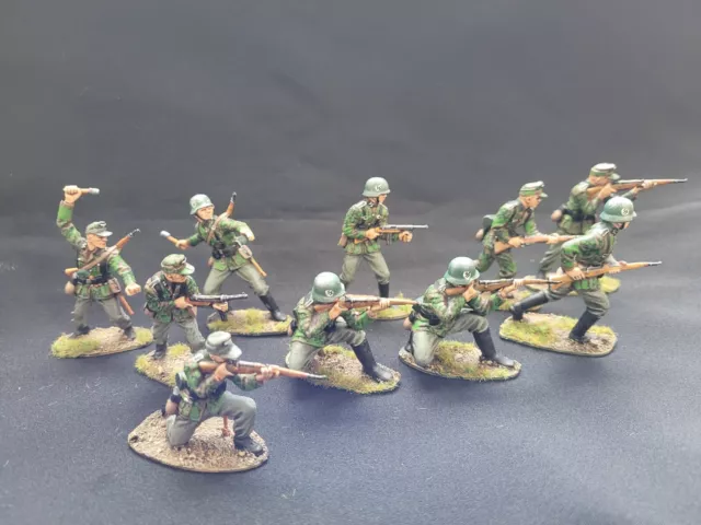 Airfix pro painted.  x 10 German SS infantry camo figures.