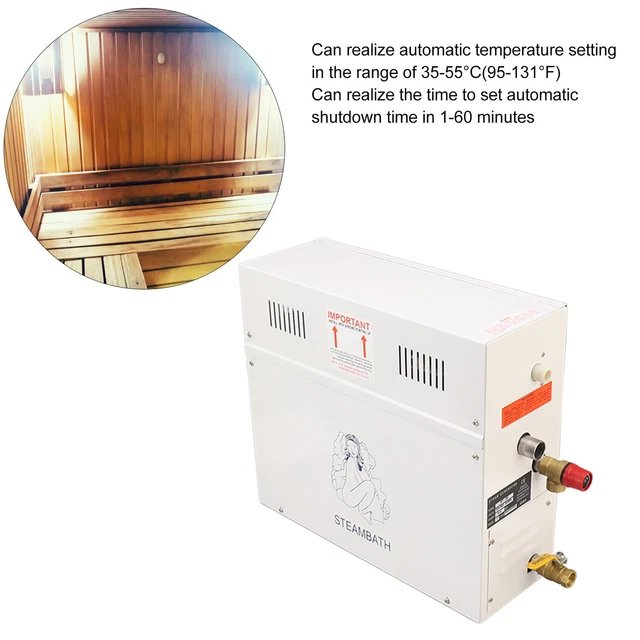 Generador de ducha de vapor AEUN 380415V autodrenaje generador de vapor pantalla LED