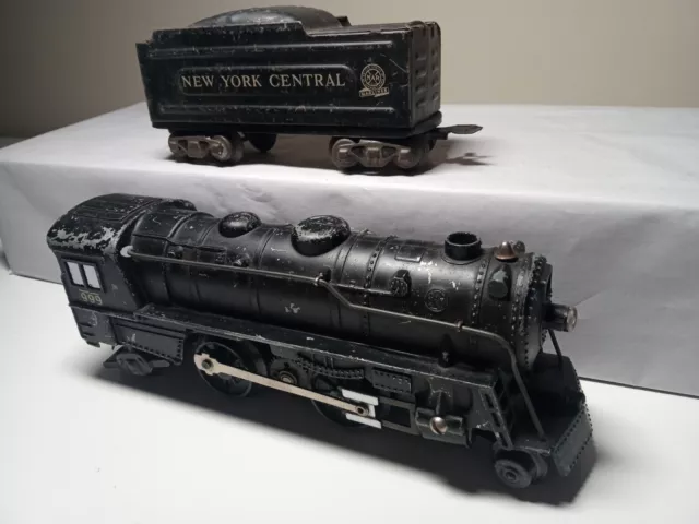 Marx Postwar #999 2-4-2 Locomotive W/ NYC Tender O Gauge Runs Well