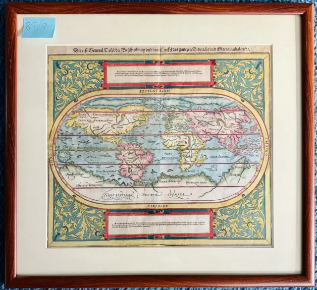 1588 Antique World Map: MUNSTER, S. “Die erst Tafel/die Beschreibung und den...