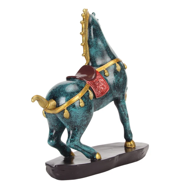 Horse Statue Resin Bronze Colour Large Bottom Broaden Horse Figurine For Decor