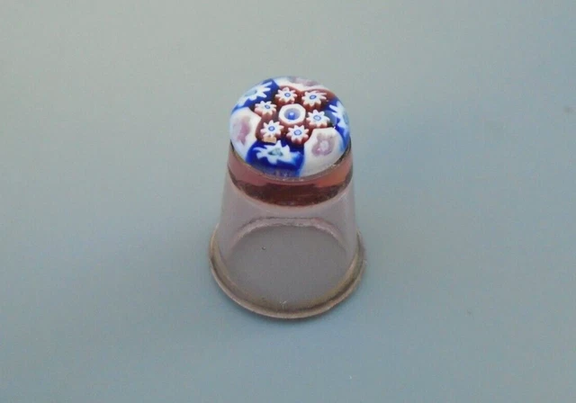 Caithness Millefiore Thimble, Purple Glass