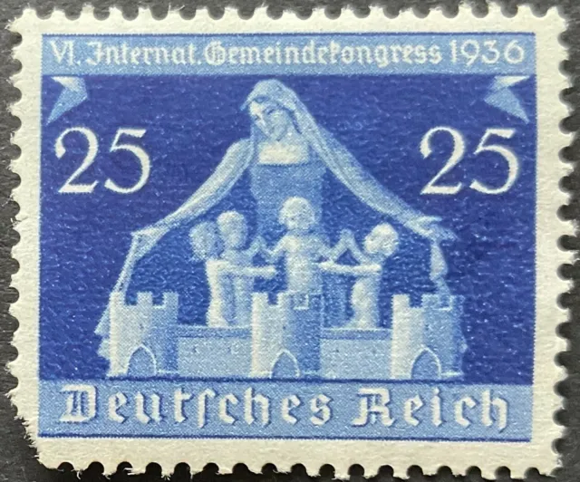 1 Briefmarke Deutsches Reich 1936 Gemeindekongress Mutter mit Kindern MiNr 620